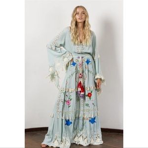 Rare Fillyboo little bear Free people Heart on the Floor embroidered Maxi Dress